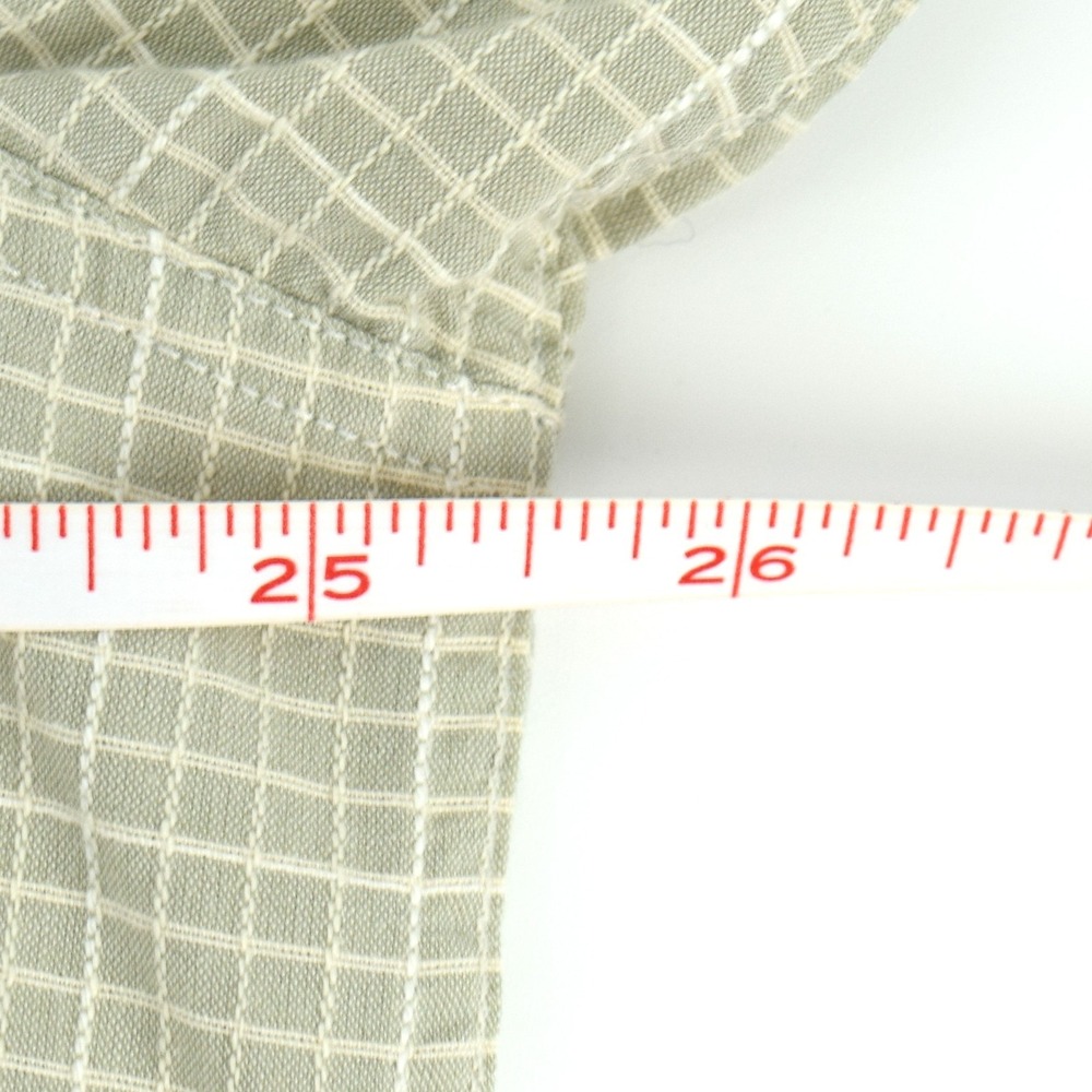 Ermenegildo Zegna Shirt Mens XL Designer Italian Sage Green Textured Micro Check - Picture 10 of 13